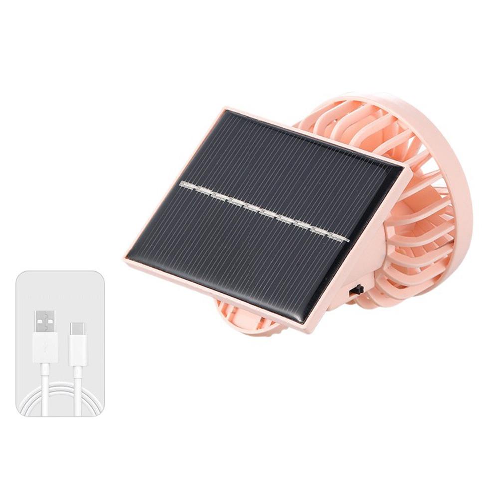Low Noise Portable Solar Fan Adjustable Small Air Cooler Convenient Mini Solar Powered Fan  Sports