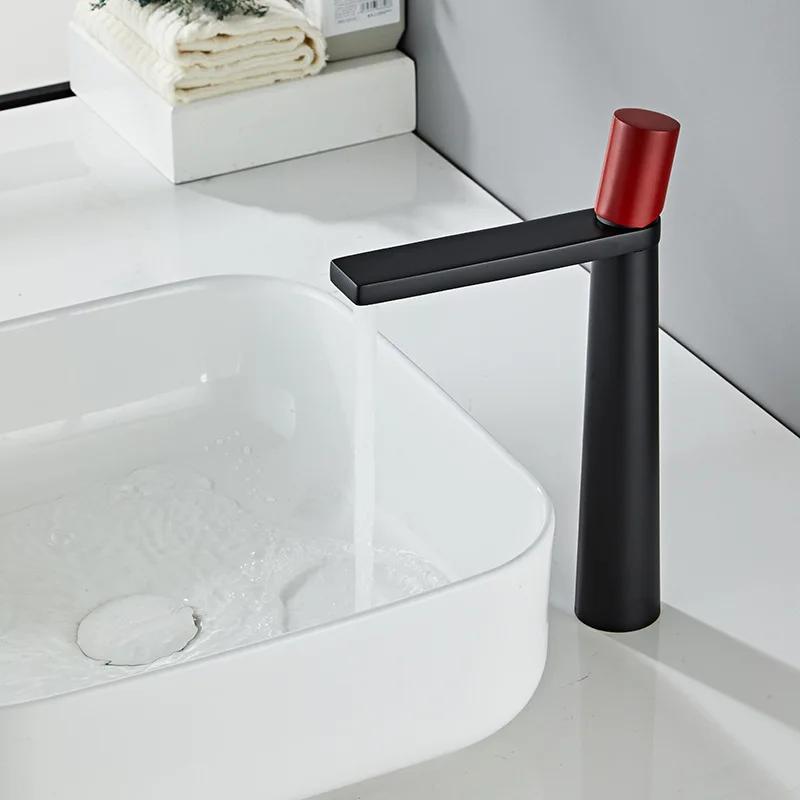 White Bathroom Sink Faucet Brush Gold Cold Hot WashBasin Vessel Mixer Tap Single Handle Brass Matt Black Luxury