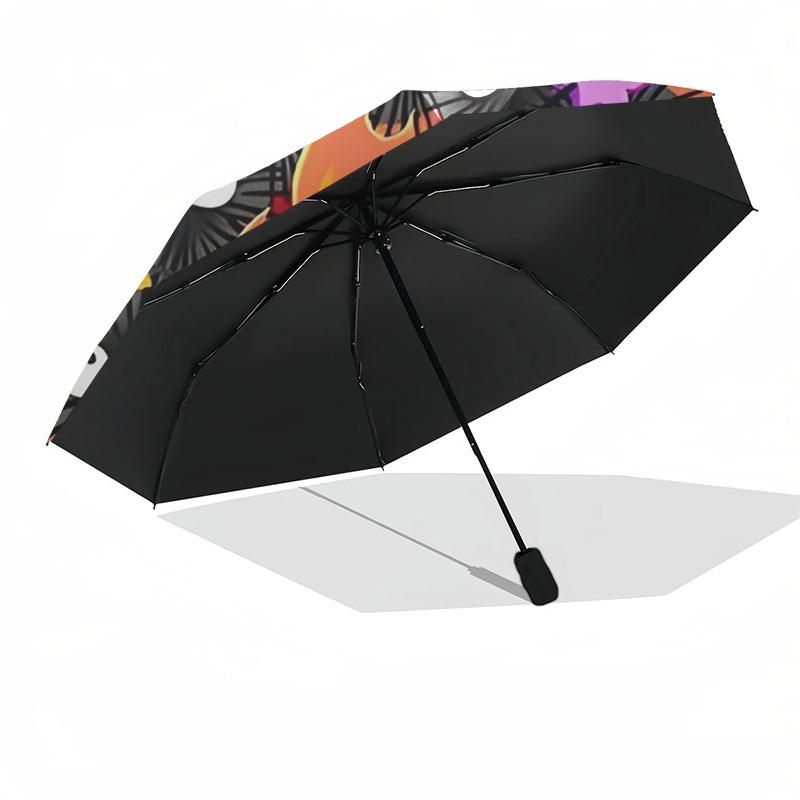 1pc Automatic Opening Umbrella with Fire Monster Design - Portable Folding Design, 8-Bone Iron Frame, Outdoor, Ideal Gift for Fans, Travelers, Daily U