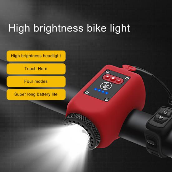Bicycle Flashlight High Brightness USB Charging Waterproof Touch Screen LED Mountain Bike