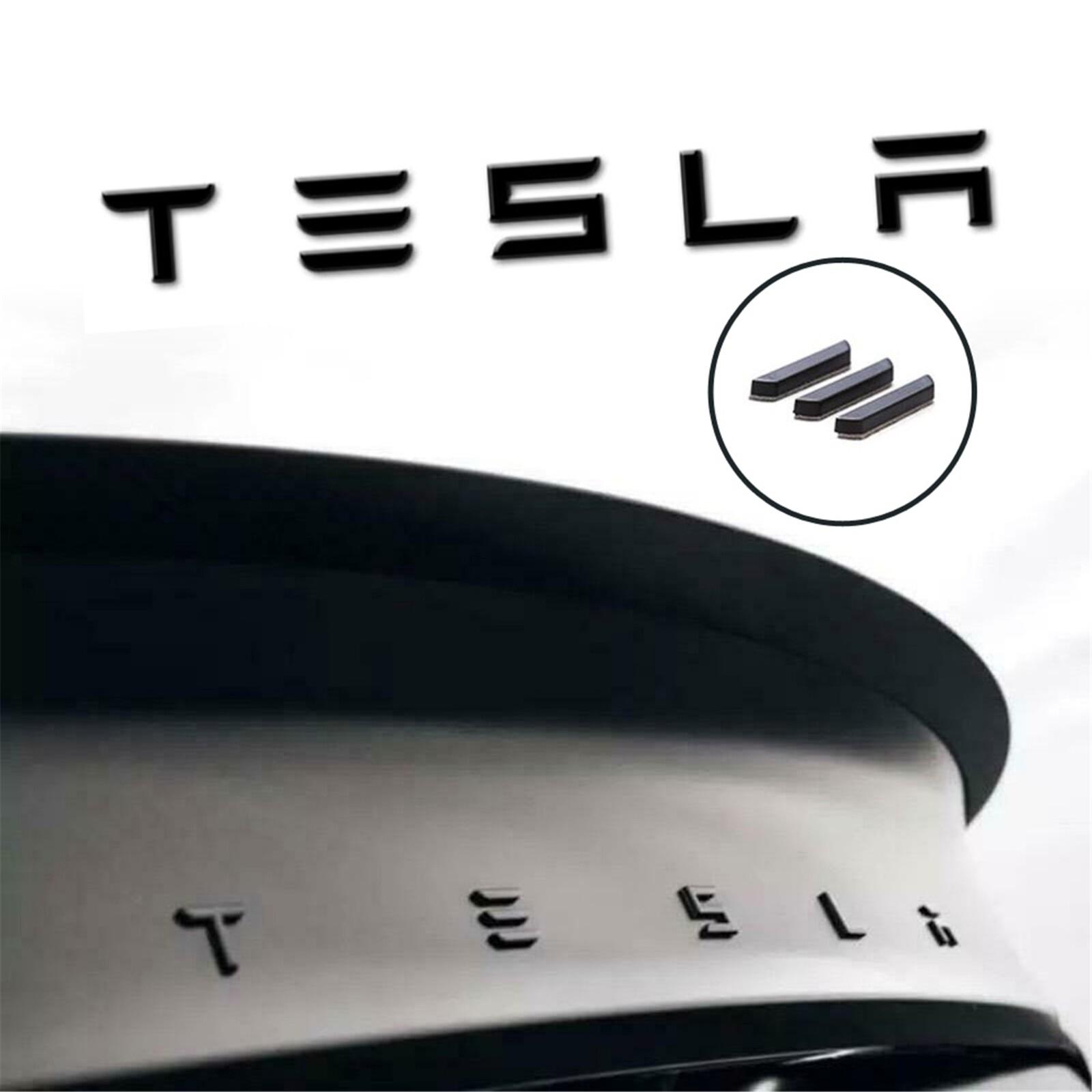 

1pcs 3D ABS Logo Tesla Emblem Letters Car Trunk Badge Rear Letter Label Electroplated For MODEL 3 MODEL S X Modified accessories матовый черный