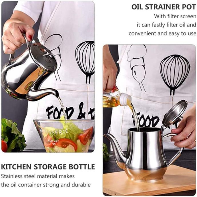 Cheap Strainer Oil Pot Stainless Steel Leakproof Pouring Oil Bottle
