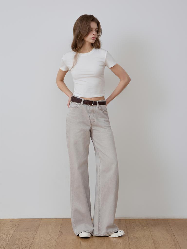 Kkomma Cmj13 Soft Beige Wide Straight Pants