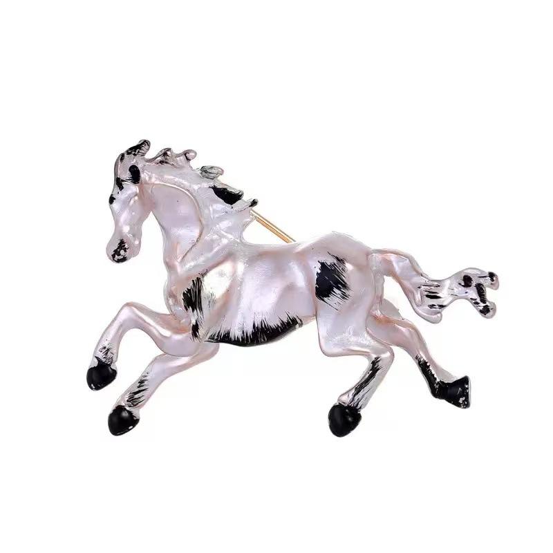 Fashion Enamel Animal Steed Horse Brooches For Women Men Clothing Coat Accessries Gifts