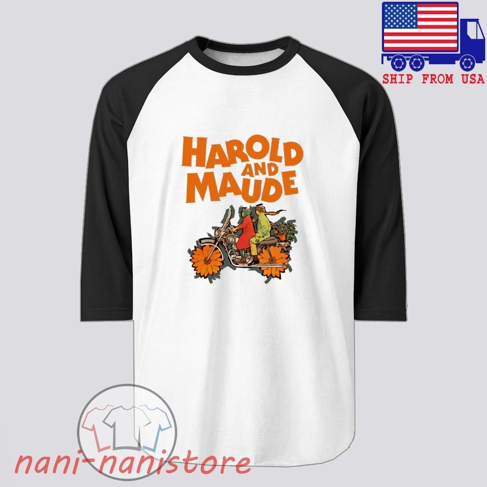 Harold and Maude Classic Movie TV Show Men#039;s Raglan Black Size S2XL Unisex T-Shirt XL