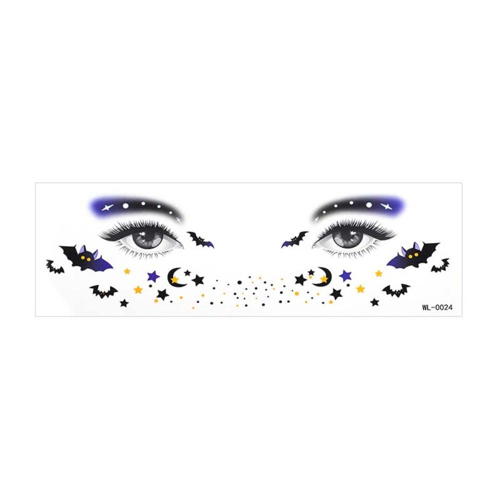 Spider Web Halloween Face Tattoo Sticker Ghost Bat Body Art Scar Stickers Haunted House