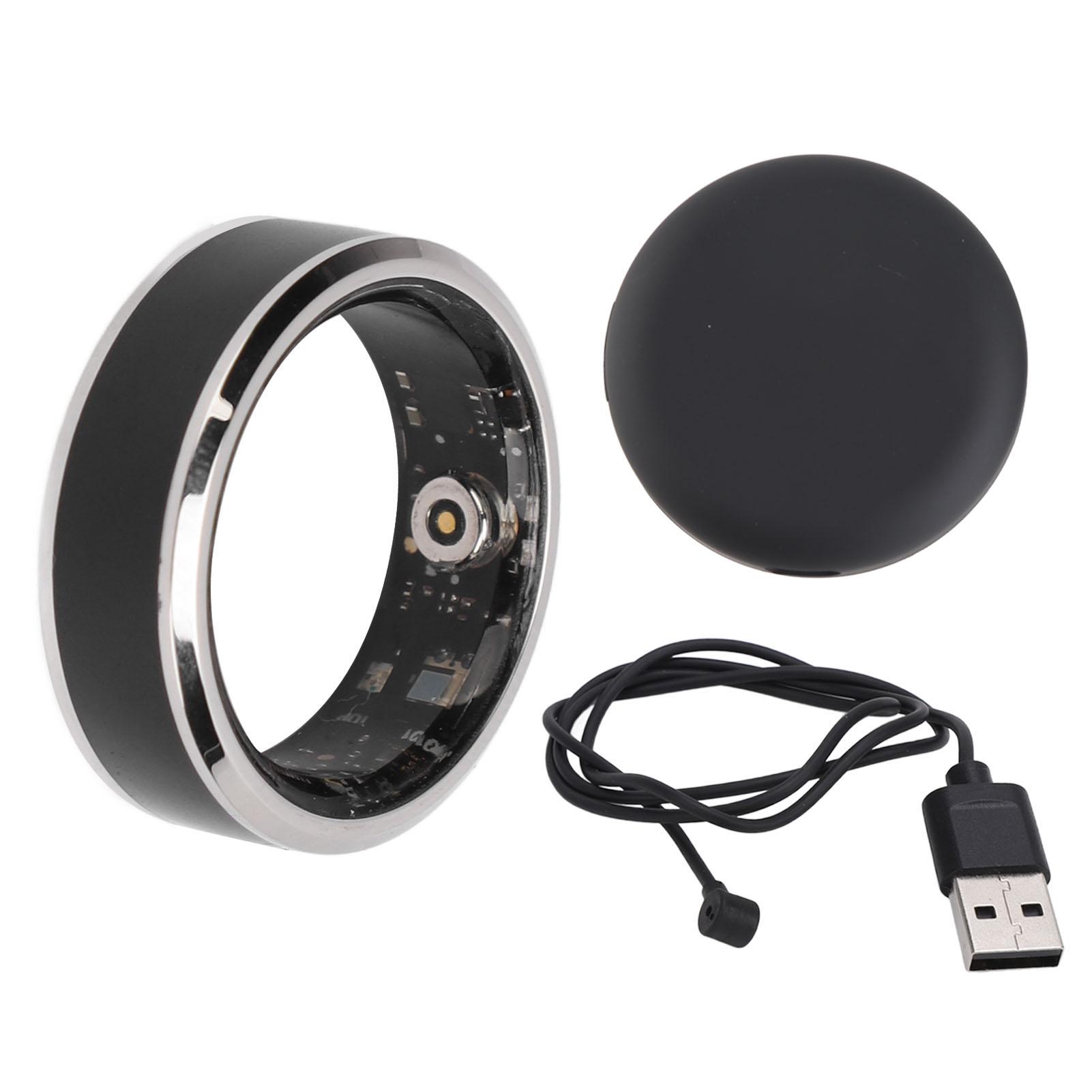 Smart Health Ring Waterproof Body Temperature Sleep Fitness Tracker Ring with Charging Case for Women Men 8#