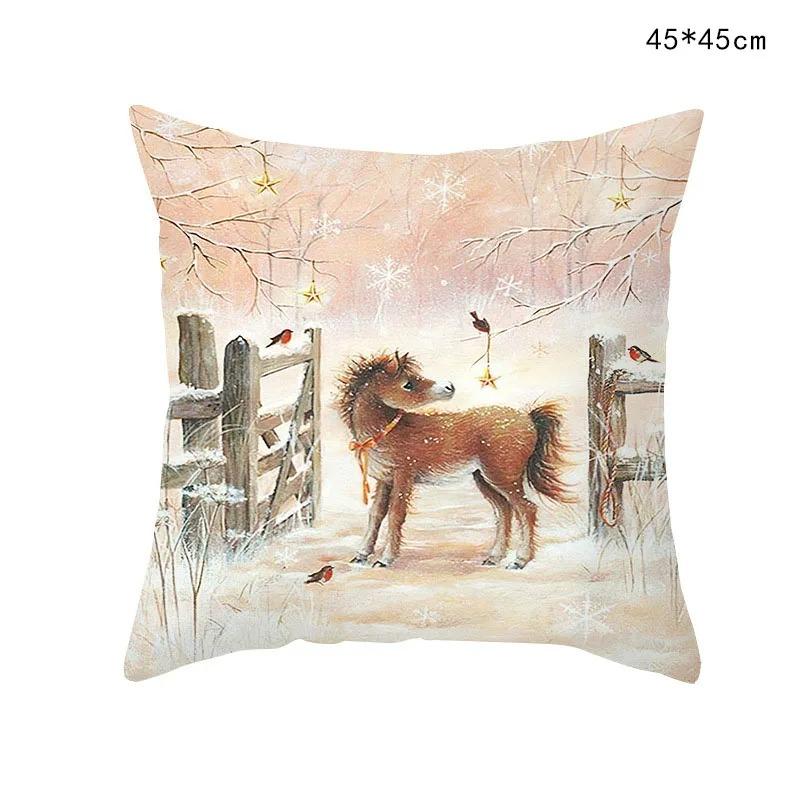 Christmas Themed Pillowcases Car Accessories Office Santa Claus Living Room Sofa Home Pillowcases
