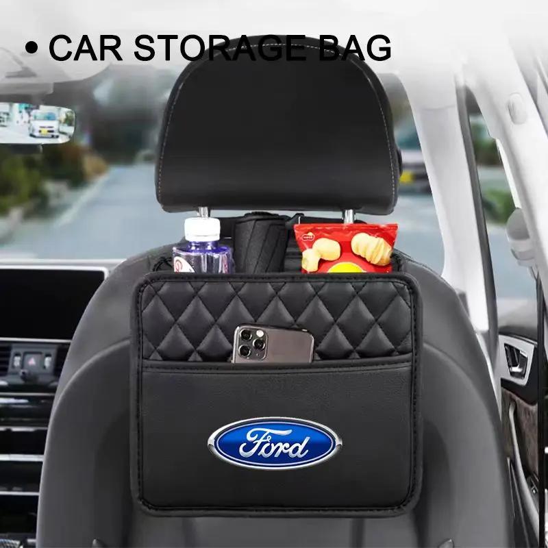 Nouveau Sac de Rangement Multifonctionnel pour Dossier de Siège de Voiture Sac de Rangement en Cuir Pour Ford mk2 mk3 Ranger Mondeo mk4 S-MAX Kuga Mustang Fusion