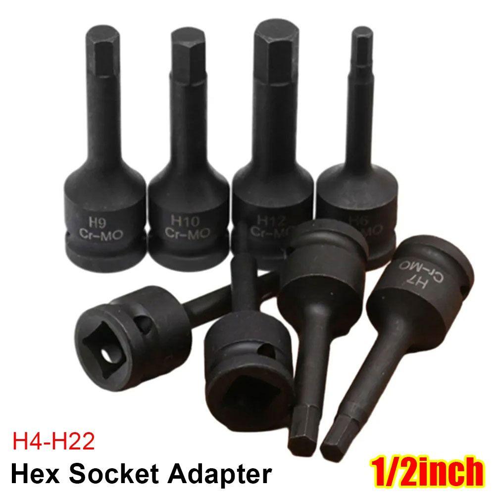 1 Stück Langes Bit Sechskant Sechskantstecknuss Metrisch 1/2 Zoll Schaft Steckschlüssel Bohrmaschine Stecknussadapter