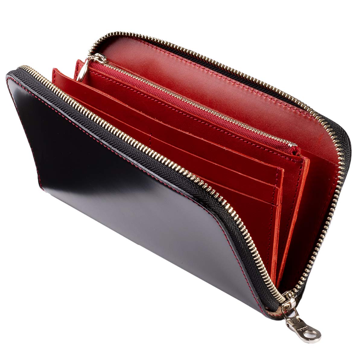 

Мужской длинный кошелек El Diablo, Натуральная кожа кордован и кожа Точиги, Большая вместимость, Круглая молния, Двухцветный дизайн, Сделано в Японии [EL-C3143]