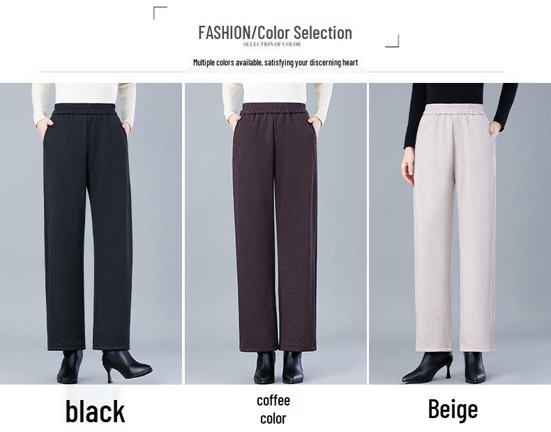 8XL Plus Size Fleece-Lined Winter Cotton Pants for Middle-Aged & Elderly - Loose, Thick, Long Pants