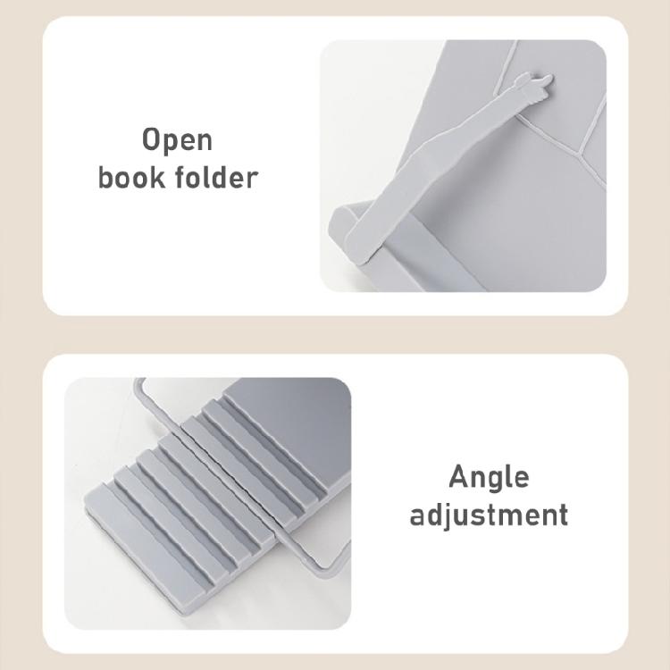 Reading Stands 6 Angles Adjustable Textbook Stand with Paper Clip Folding Cookbook Rack Bookrest for Textbook Tablet