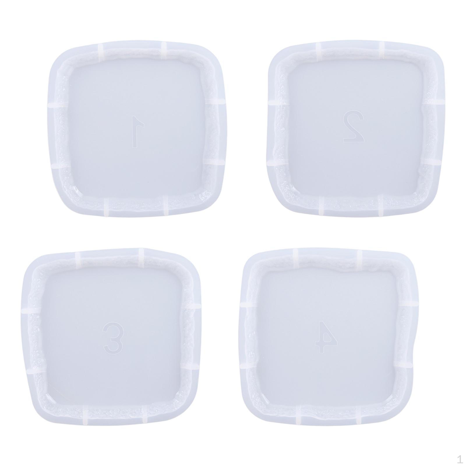 

4Pcs Coaster Resin Casting DIY Epoxy Silicone Crafting Home Decor Square