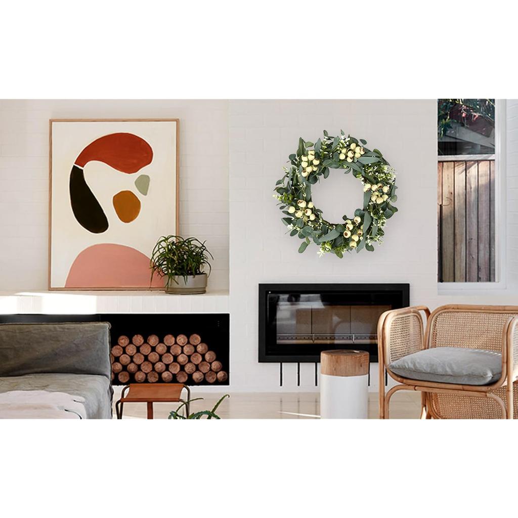 20 Zoll Grün Wohndekor für Wand Veranda Fenster Frühlings-Sommer-Kranz mit Großen Beeren für Alle Jahreszeiten Winter Weihnachten