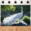Peacock Theme Background Happy Birthday Flower Castle Waterfall Party Decor Backdrop Photography Studio Supplies Props Banner