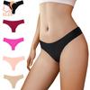 S-XL Eis Seide Slips für Damen Tiefer Bund Einfarbig Unterwäsche Slips Atmungsaktiv und Bequem Baumwoll Tanga