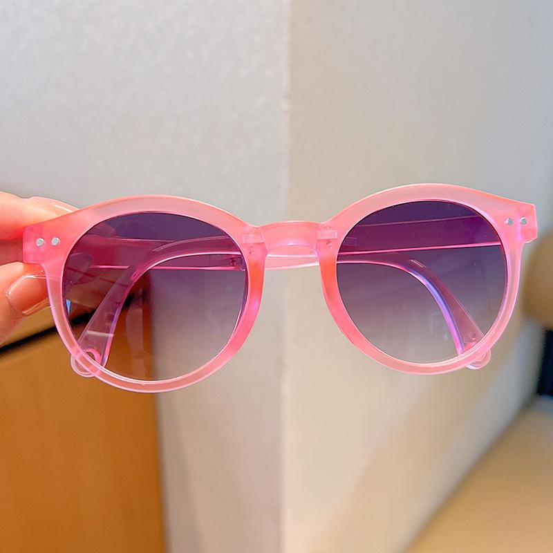 Children's Colored Sunglasses  Foldable Round Frame Sun Glasses Boys And Girls UV400 Ultraviolet Eyepiece For Ages 2-8 Years Kid