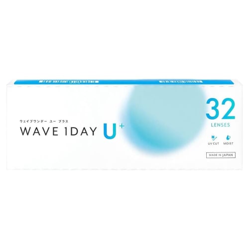 

32 lenses per box: WAVE One Day You Plus 1-day contact lenses, made in Japan by SEED, BC 8.8, PWR -3.25, clear