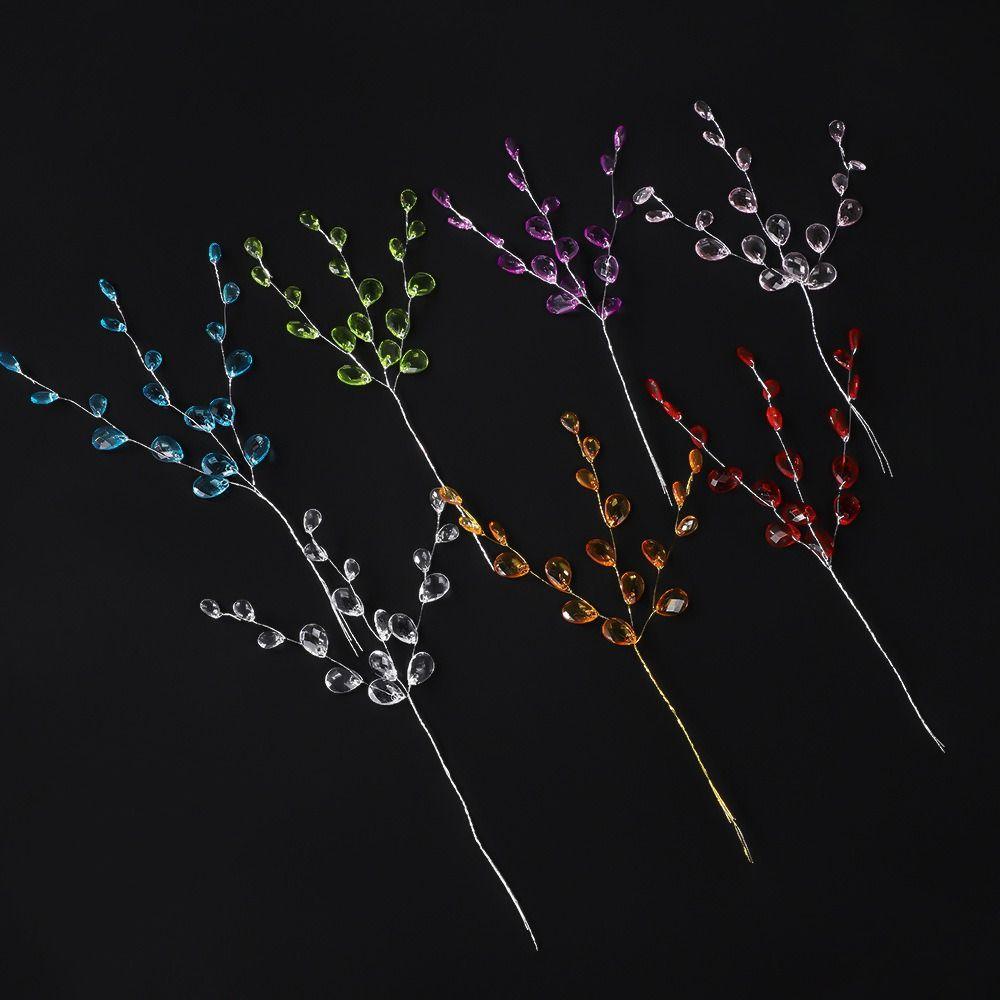 50 STÜCKE Basteldekoration Kristallknospenzweige Brauttiara Kristallblume Künstlicher Strauß Weiß