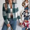 Autumn Winter Casual Plaid Long Sleeve Wool Set Women's Clothing