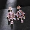Luxurious Rhinestone Tassel Earrings: Elegant Crystal Studs with a European & American Flair