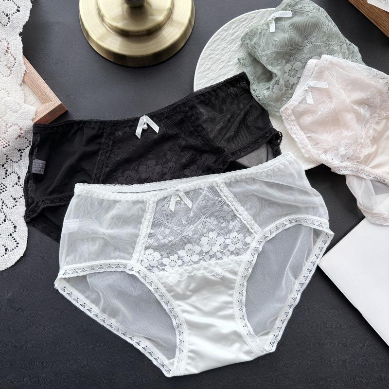 Ladies Spring Summer Sexy Mesh Lace Cute Low Rise Panties