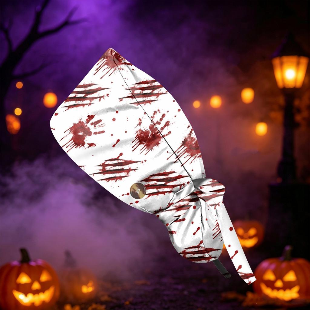 Women's Halloween Printed Ponytail, Fashion Work Hat With, Shower Wrap, Costume