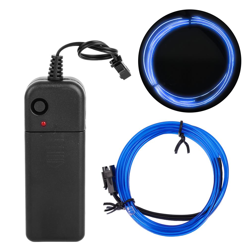 Car Interior Atmosphere Lamp Strip Shearable Neon EL Cold Light Wire Light AA Battery Controller Ambient Decorative Light Lamp