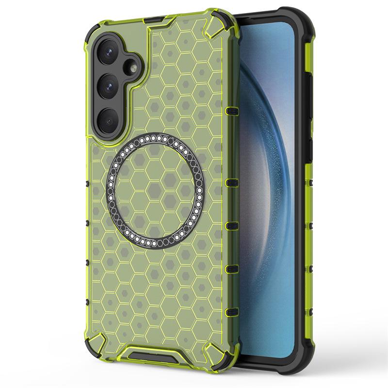 Samsung A55 Transparent Heat Dissipation Protective Case with Honeycomb Magnetic Design for S26 Ultra