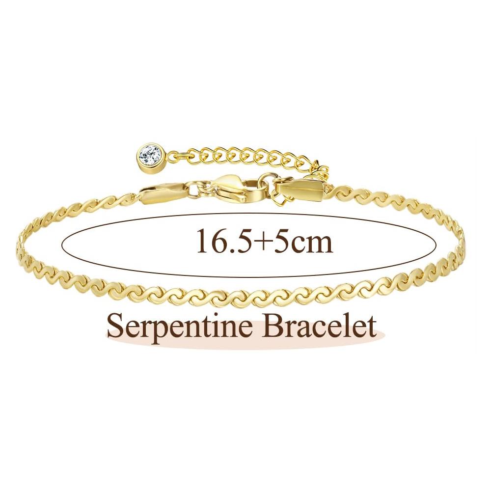 Bobisty Gold Plated Bracelet for Women Stainless Steel Stacking CZ/Link/Tennis/Bead Chain Ankle Bracelet Jewellery