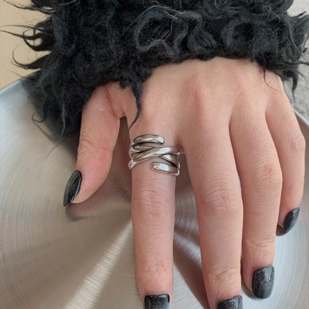 Anello vintage e antico a spirale, anello da donna, anello per dito indice anti-sbiadimento.