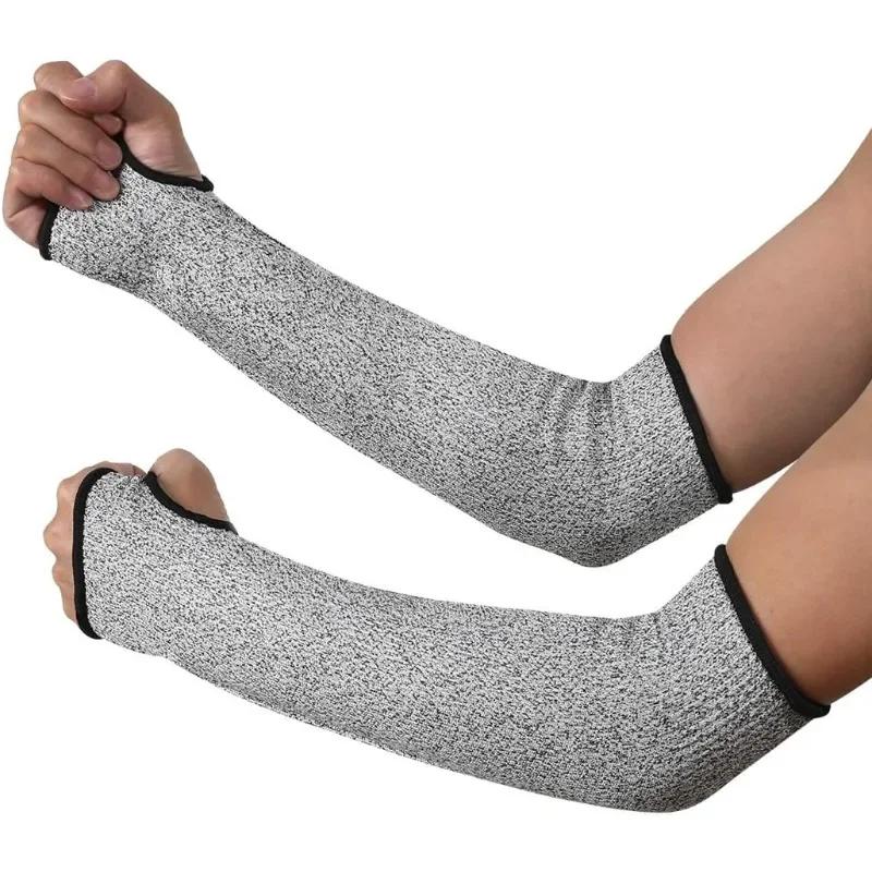 Breathable Cut Level 5 Arm Sleeves HPPE Fiber Anti-Puncture Bracers Heat Resistant for Construction Protective Gear Set