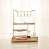 Golden Jewelry Display Holder Stand Tray Hanger Large Capacity Storage for Gift Woman Watches Ear