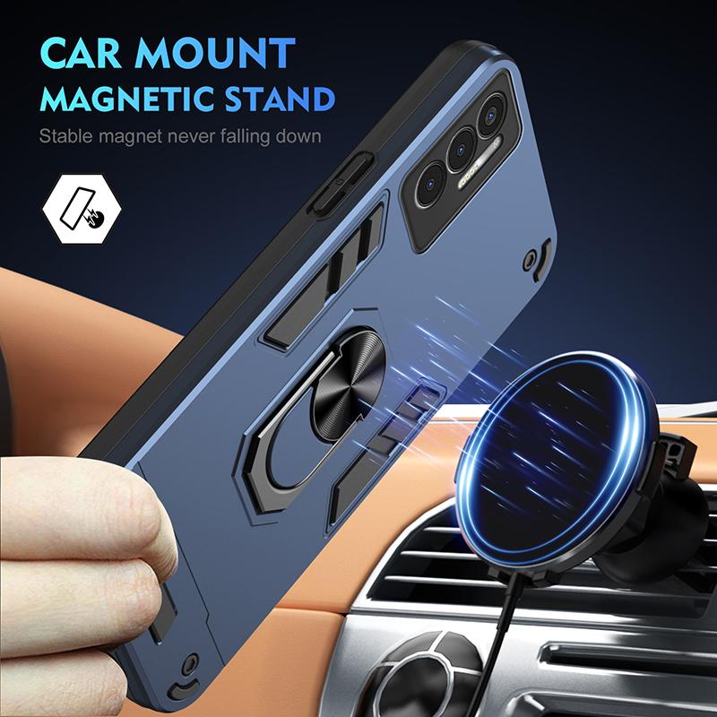 Shockproof Hard Armor Cover Case For Tecno Pova 3 4 5 Pro Pova 6 Pro For Tecno Pova NEO 2 NEO 3 Car Magnetic Ring Holder Cover