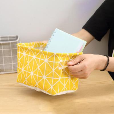 Foldable Storage Basket with Handles Waterproof Large Capacity Cotton Linen Printed Multifunctional Home Office Nursery Laundry Closet Organizer Bin