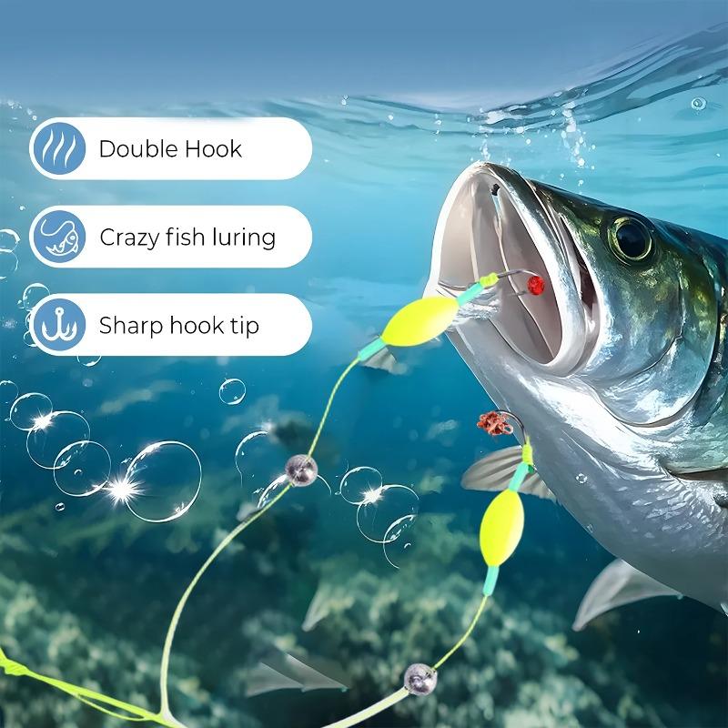 Ready-Made Carp Fishing Hair Rigs, Double Hook Suspension Anti-Bottom Design, High Carbon Steel Fishing Hooks Fishing Accessories