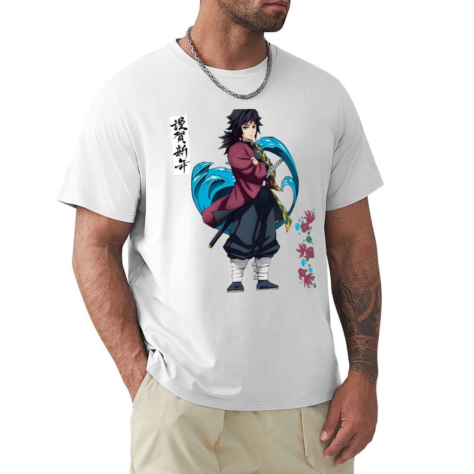 Water Hashira Giyu Tomioka TShirt funny costumes rapper graphic tees blue archive Tshirts for men cotton S
