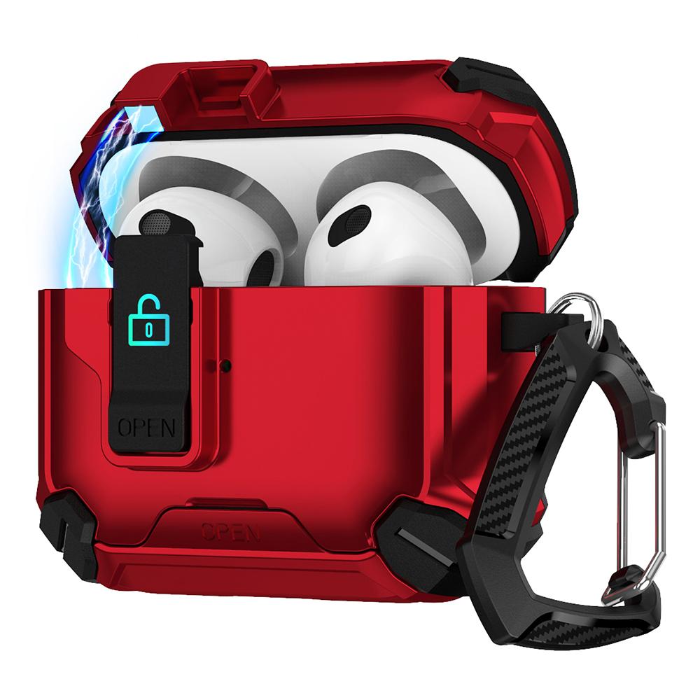 For AirPods Pro 2 Case TPU+PC Compatible with MagSafe Stand Bluetooth-compatible Earbuds Cover with Carabiner