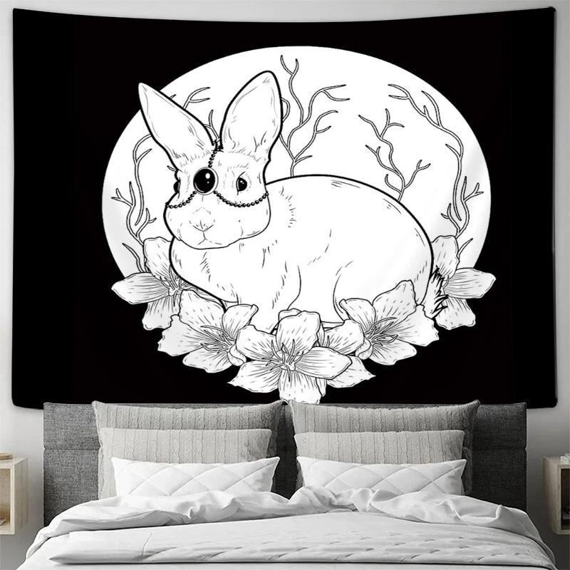 Boho Tapestry Wall Hanging Nature Floral Deer Forest Aesthetic Room Decor Home Living Room Bedroom Wall Art Vintage Wallcovering