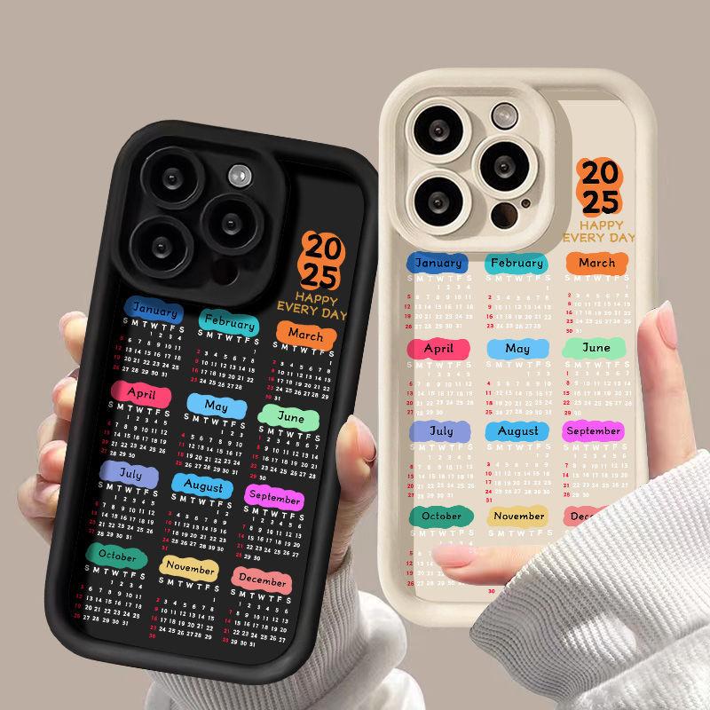 2026 white character calendar for iPhone17promax mobile phone case Apple 15/13 matte 12 factory 14