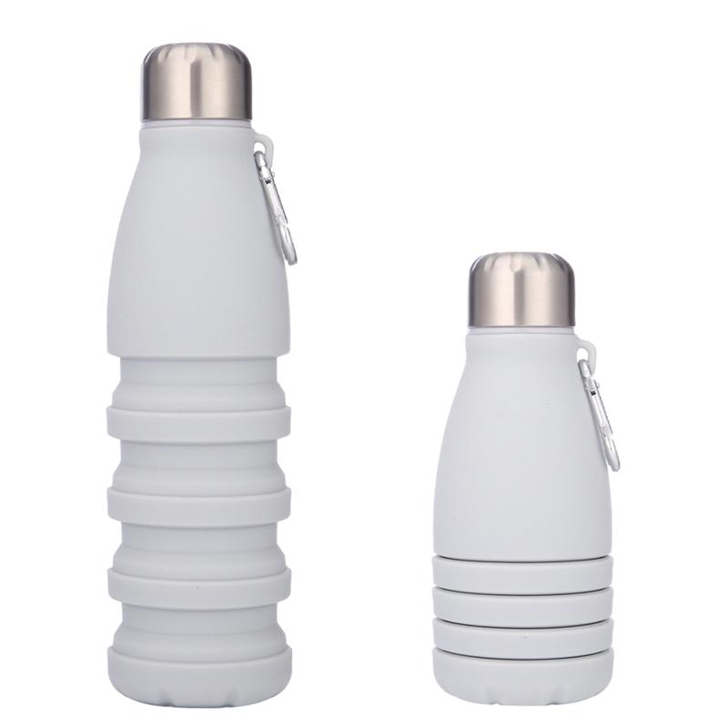 

Складная бутылка с карабином, силиконовые складные бутылки для воды, портативные спортивные чашки, водонепроницаемые для путешествий на открытом воздухе, 500 мл 500 ml