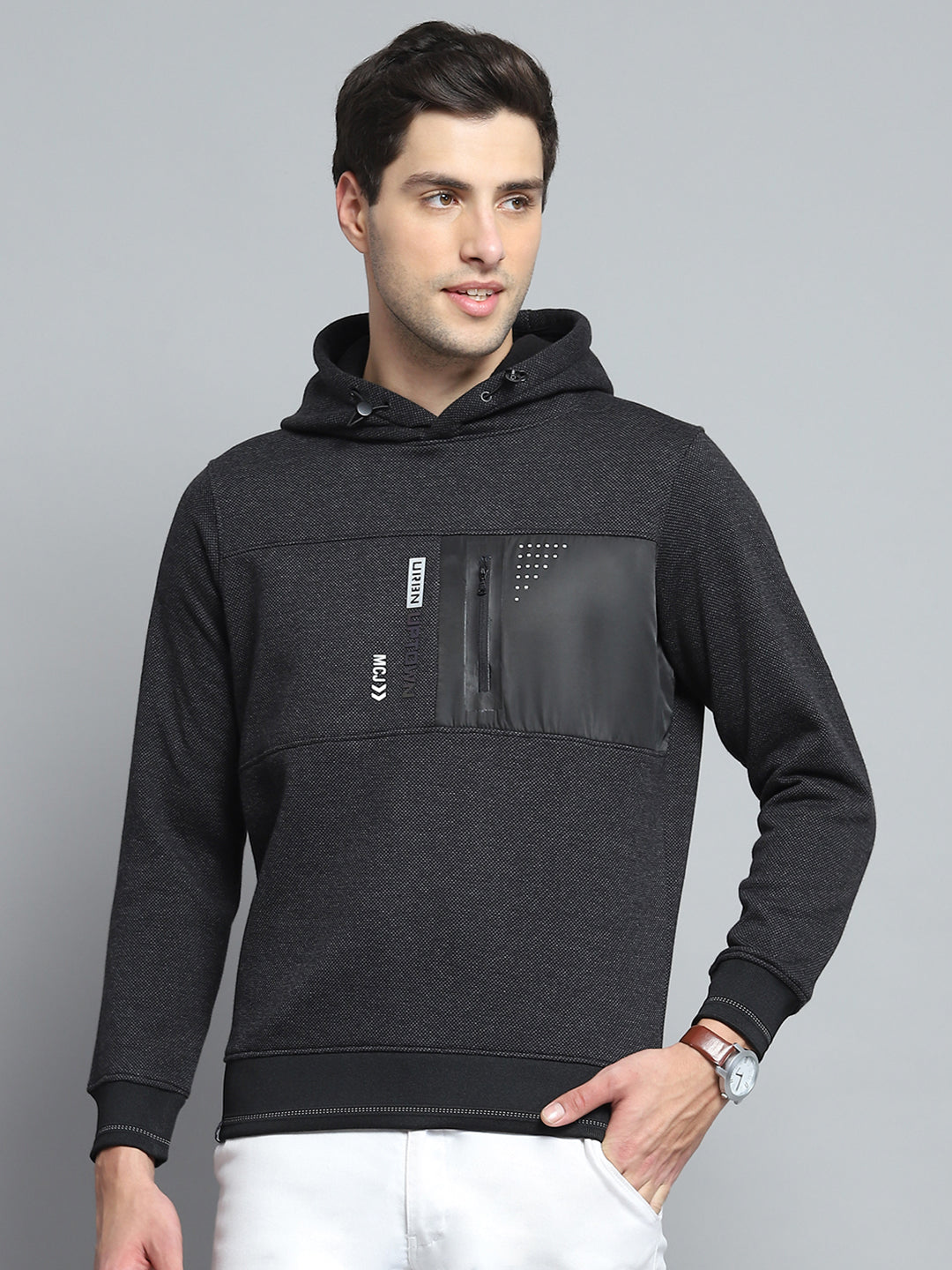 Monte Carlo Men Regular Fit Black Sweatshirt 3XL