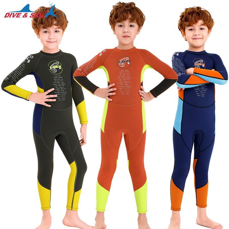 Children's Warm Swimsuit 2.5MM One-piece Diving Suit Men's Long-sleeved Cold-proof Snorkeling Surfing Jellyfish
