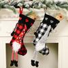 Red Stylish And Gray Checkered Heart Christmas Stockings For Elegant Decor Holiday