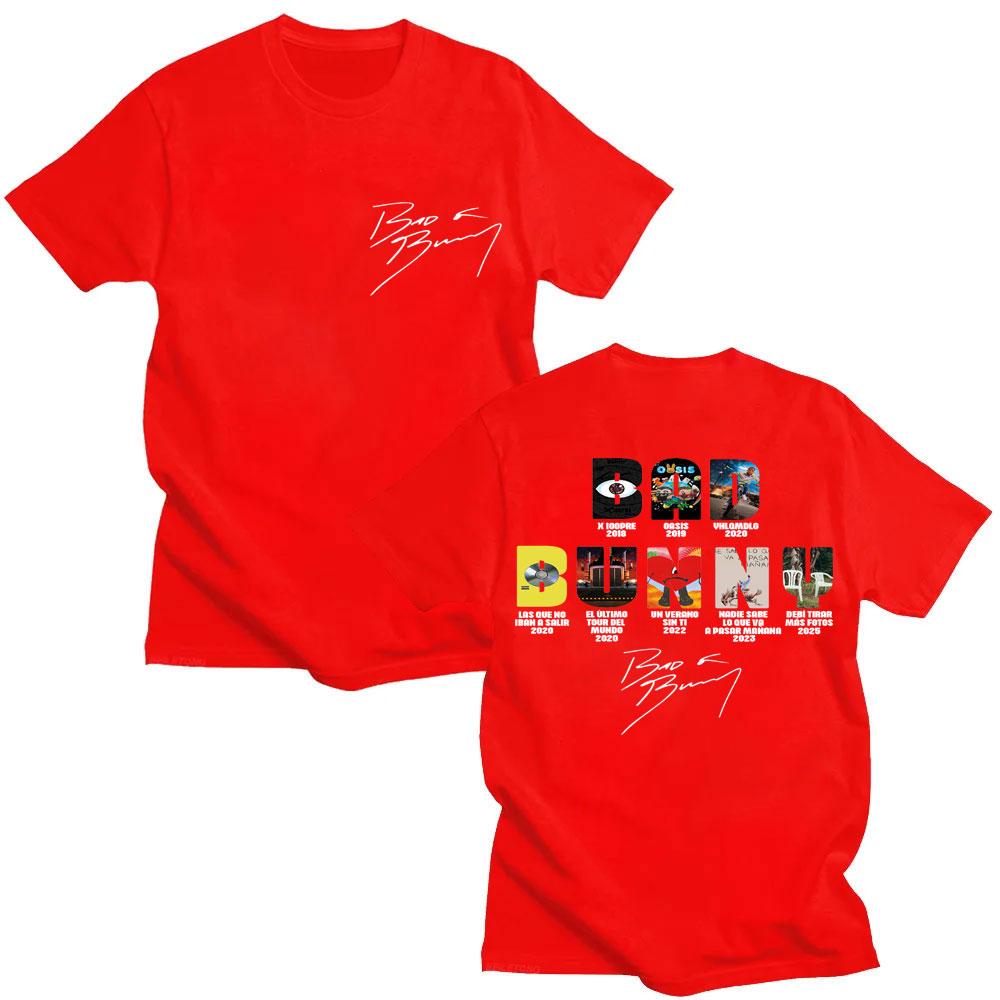 Rapper Bad Bunny Music Album Cover T Shirts Men Women Harajuku Fashion Hip Hop T-shirt Oversized Cotton Casual Tshirt Streetwear