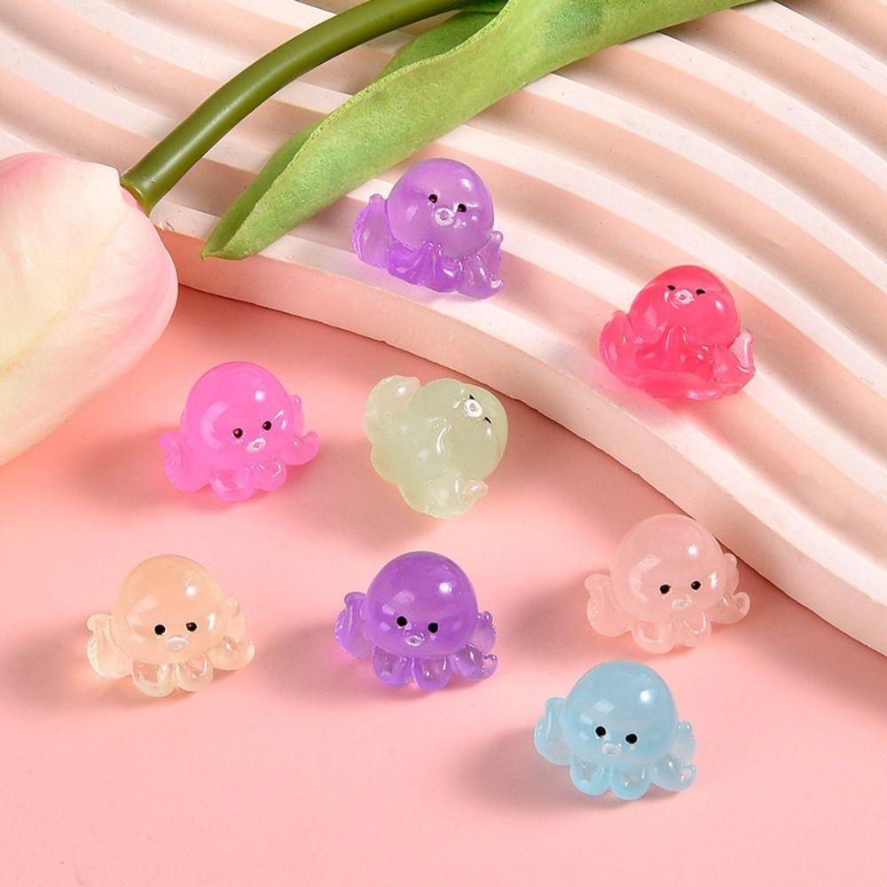 Glow In The Dark Car Ornaments Micro Octopus Octopus Figures Durable Desk Ornament