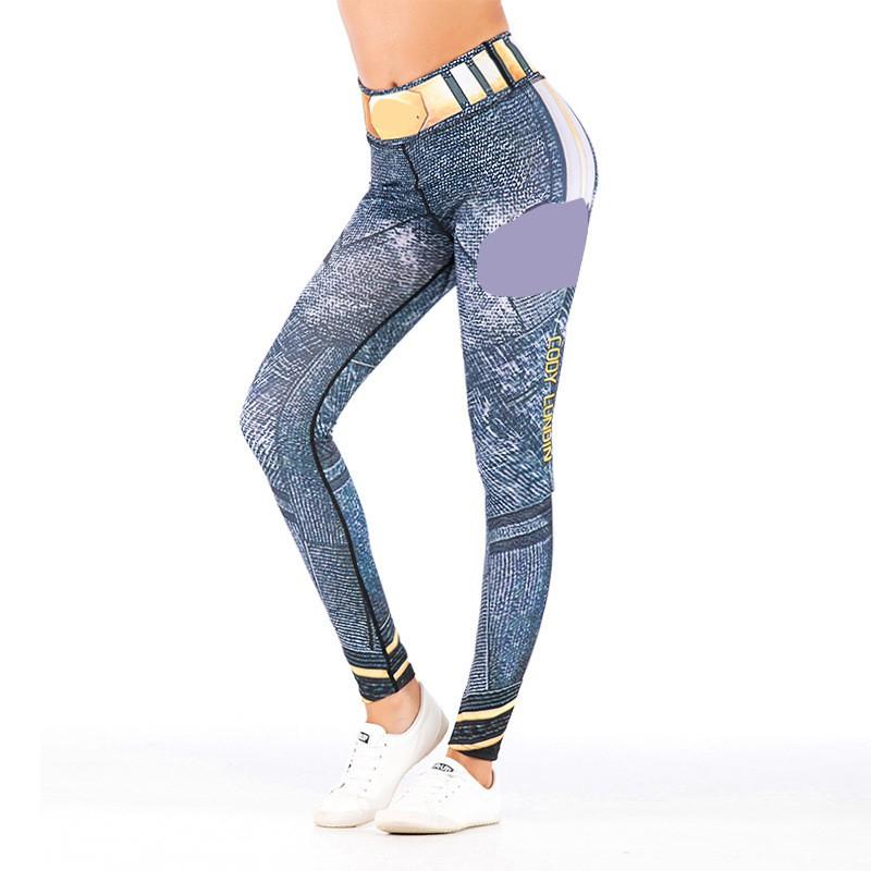 Womens High-Waisted Printed Yoga Leggings Running Fitness Dance Workout Stretchy Compression Pants
