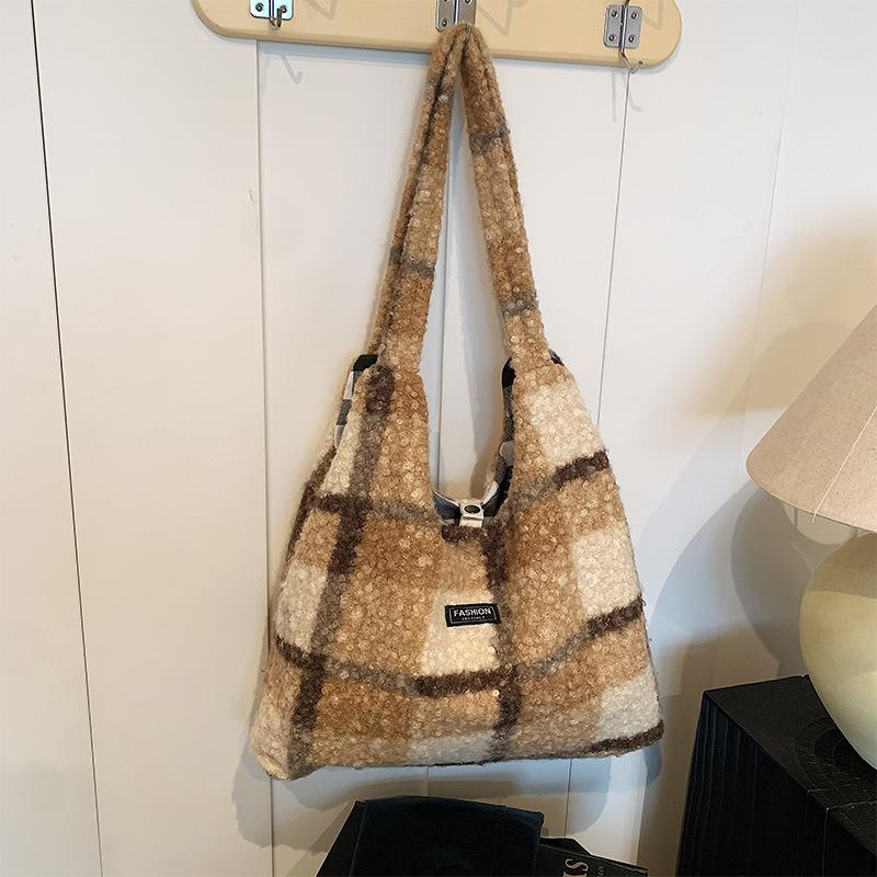 

Сумка-тоут Melad из шерсти в стиле ретро для женщин, новая модная сумка на одно плечо для женщин, повседневная сумка через плечо из плюшевой овечьей кожи