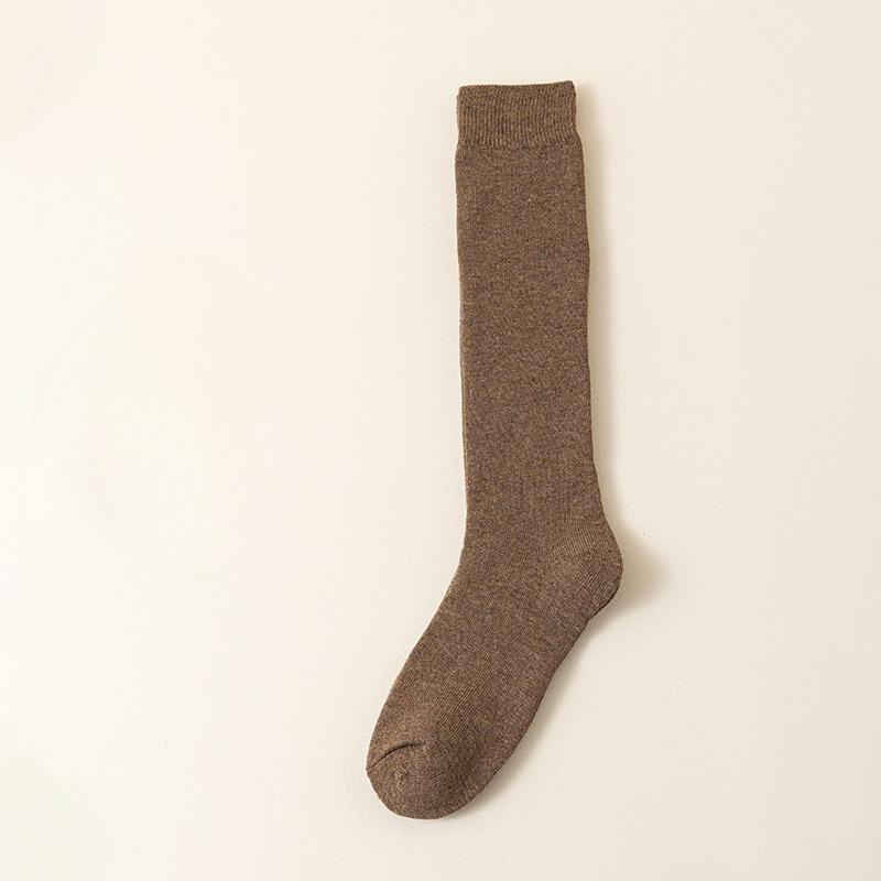 1/4 Pairs of Long Tube Cotton Socks with Thickened Towel Material for Warmth